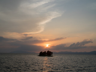 Naklejka na ściany i meble Sunset at Shinji-ko (Lake Shinji), Matsue, Shimane, Japan