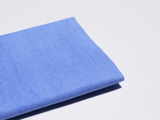 blue fabric on white background
