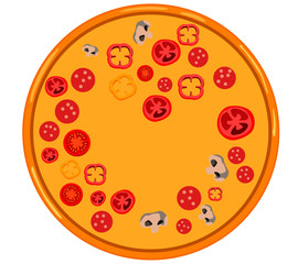 image of pizza with a void of filling in the form of a heart