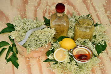 Health drink from elderberry flowers