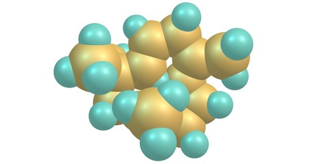 Humulene molecular structure isolated on white