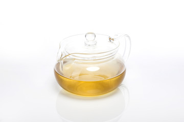 tea glass bottle isolated white.