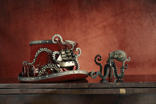 Steampunk  octopus ama il cilindro