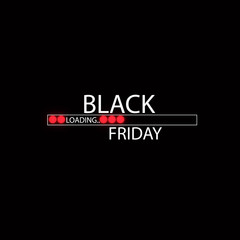 Fototapeta na wymiar Black Friday with Loading Bar . Black Friday Sale Concept