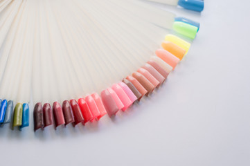 palette of varnishes for nails