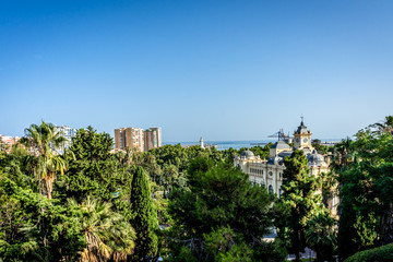 Fototapeta na wymiar Spain, Malaga,the skyline of the city of Malaga