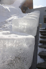 Ice cube in winter