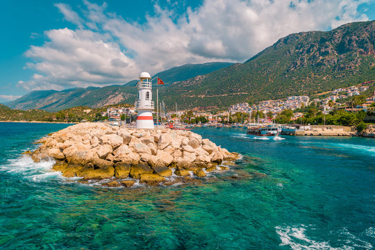 harbor with boat of Kas Turkey