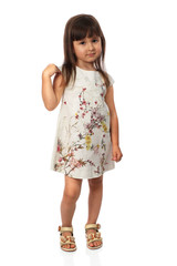 Cute stylish girl isolated on white