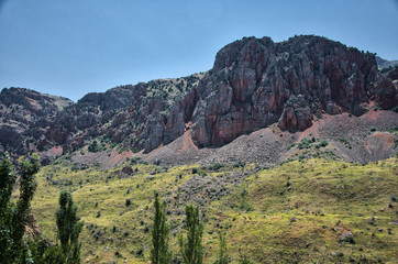 Fototapeta na wymiar Mountain landscape view red rocks