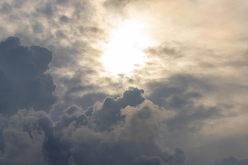 Rain clouds are covering the sun.