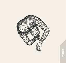 Artificial intelligence. Technology and engineering concept. 3d model of man. Vector illustration. Wire connection to virtual reality.