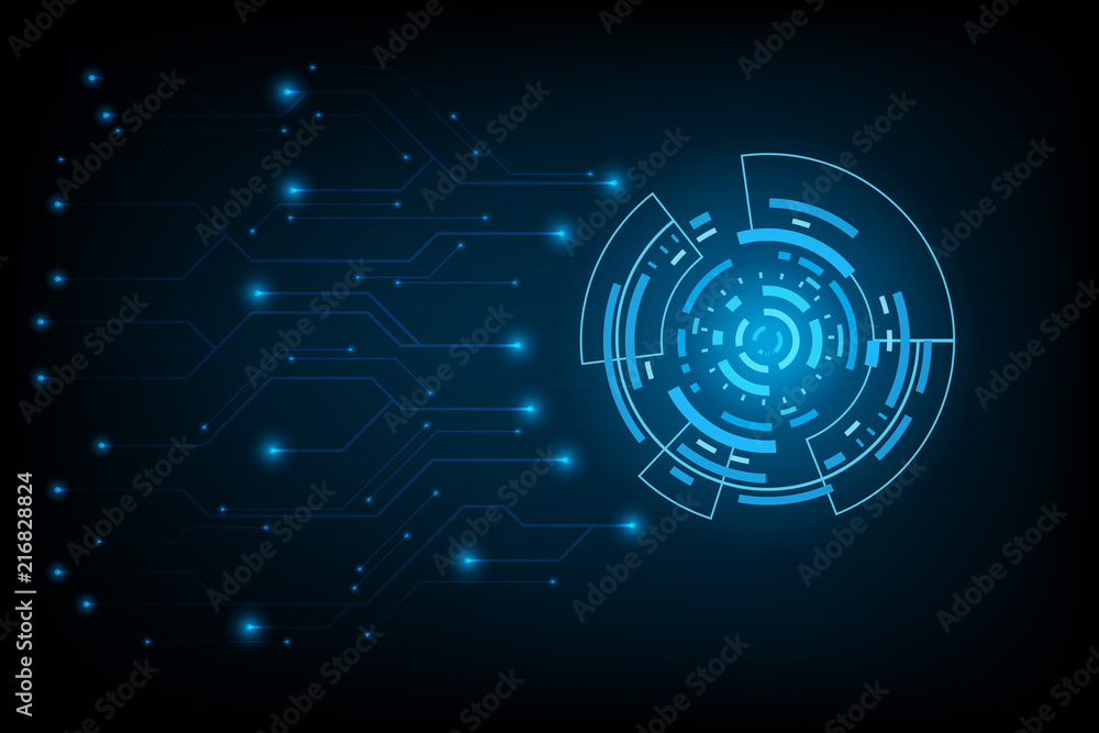 Poster hud panel ui business.futuristic abstract technology background.icon symbol circuit.vector and illus