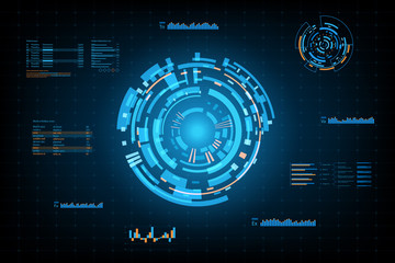 HUD panel Ui Business.Futuristic abstract technology background.icon symbol circuit.vector and illustration