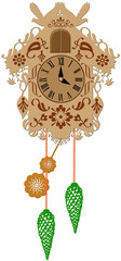 brown traditional cuckoo clock