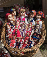 Doll souvenirs at Bran Castle, Transylvania, Romania