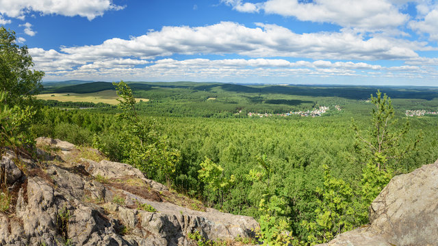 View from Lipovaya Mount. It mountain in the Sverdlovsk region, in the village Chernoistochinsk