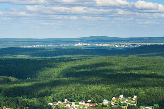 View from Lipovaya Mount. It mountain in the Sverdlovsk region, in the village Chernoistochinsk