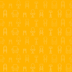 Seamless pattern with chair icons for your design