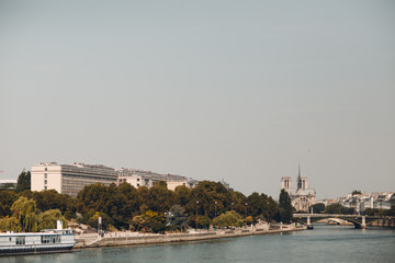 Fototapeta premium Paris view and Notre Dame de Paris.