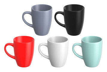 Ceramic mug on white background, 3D Rendering