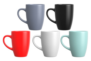 Ceramic mug on white background, 3D Rendering