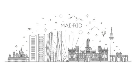 Fototapeta premium Panoramę Madrytu, Hiszpania
