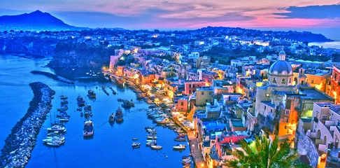 Wandcirkels tuinposter Panoramic view of Procida Island, Campania, Italy © monticellllo