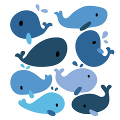 whale vector collection design