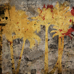 tropical palm grunge background