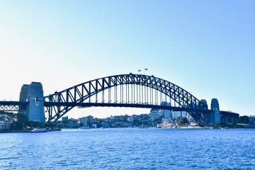 Naklejka premium View of Sydney Harbour Bridge, a Famous Landmark in Downtown Sydney