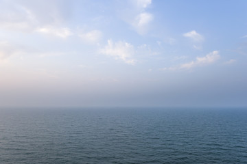 Seascape of sea and sky with clouds. The horizon