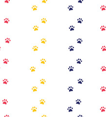 Fototapeta na wymiar cat or dog paw seamless patterns. backgrounds for pet shop websites and prints. Animal footprint