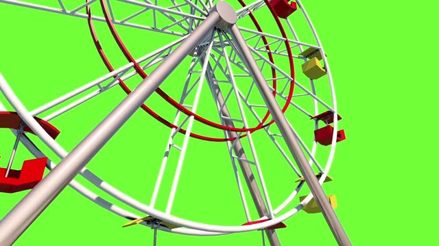 Ferris Wheel Rides Playground Luna Park Green Screen