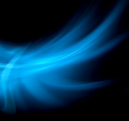 Abstract blue background, abstract lines twisting into beautiful bends