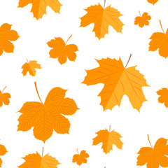 Seamless pattern. Autumn yellow leaves