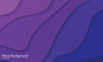 3D Wave Background. paper cut design. banner, flyer, poster or web site design. Paper cut style, purple vector illustration. 