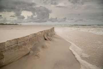 Sand shelf on beach after storm Gulf of Mexico