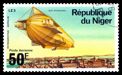 Postage stamp. LZ-3 on Würzburg.
