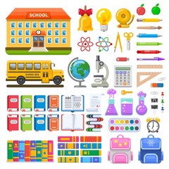 Awesome set of school objects and elements