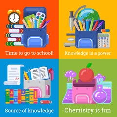 Four nice school banners for education design