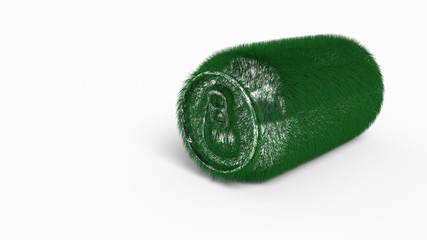 Beverage cans of germinated background, 3d render