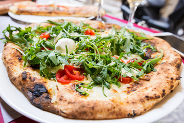 Italian pizza with arugula