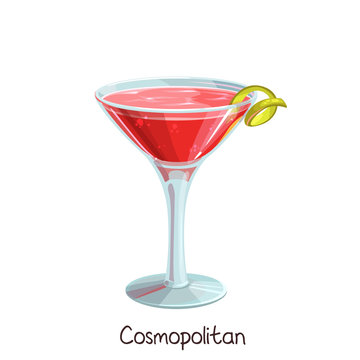 Cosmopolitan cocktail illustration