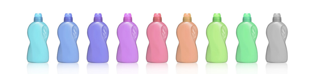 Plastic chemical bottle isolated on white background