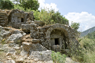 Ruins of ancient Lycian town of Olympos (Ciraly, Turkey)