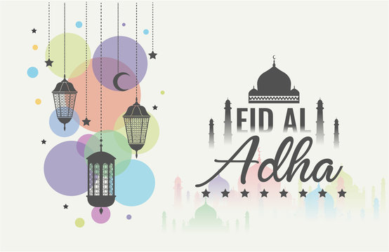Eid Al Adha greeting card or background. vector illustration.