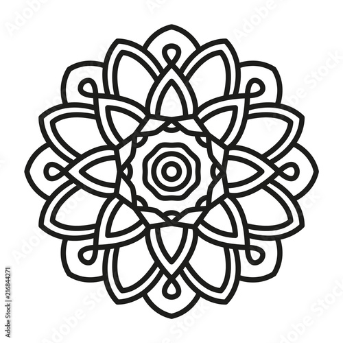Download "Simple Mandala Shape for Coloring. Vector Mandala. Floral ...