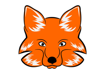 Obraz premium closeup drawing of the face of a fox isolated on white background