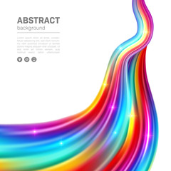Smooth colorful waves. Abstract background with space for text. Vector Illustration